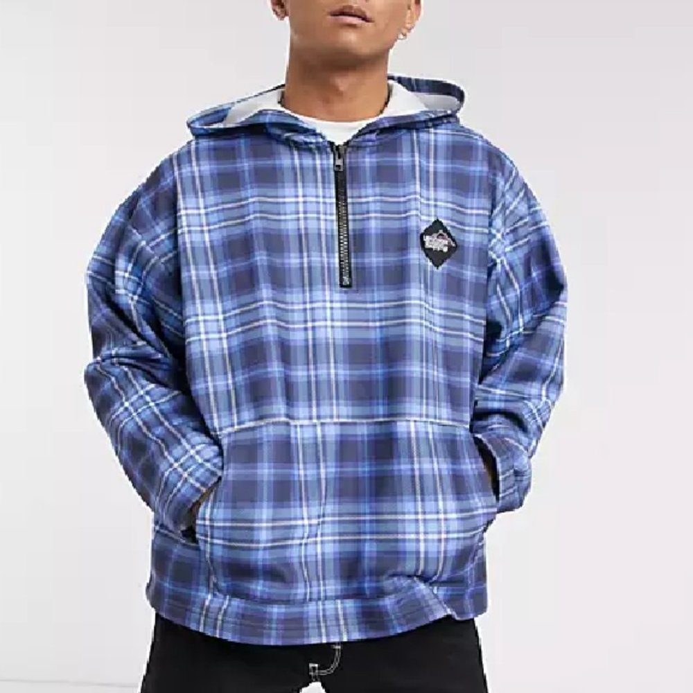 Vintage Supply Check Hoodie in Blue